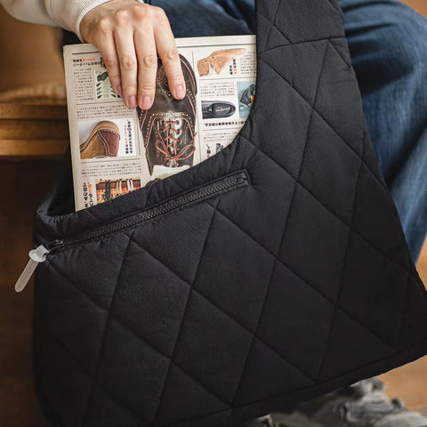 MADEN Herrenbekleidung Outdoor Steppweste Multifunktionsweste für Herren Große Umhängetasche aus Baumwolle