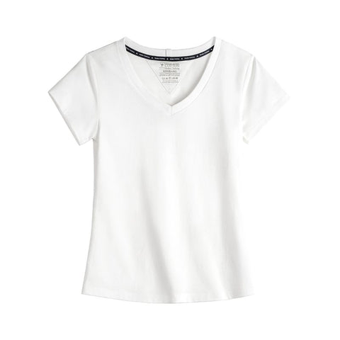 MADEN Women's V-Neck Slim Fit Knit Tee