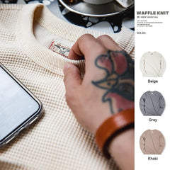 MADEN Schwerer Waffelstrick Baumwoll Hoodie