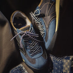 Giày trainer retro da lộn xanh denim MADEN