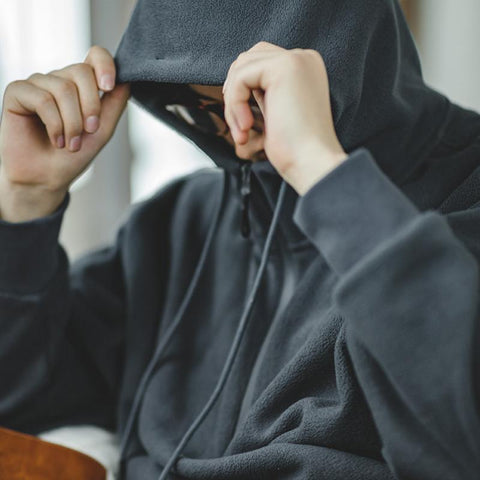 Sweat à capuche zippé MADEN pour homme en polaire – Pull d'hiver épais et confortable, style streetwear 