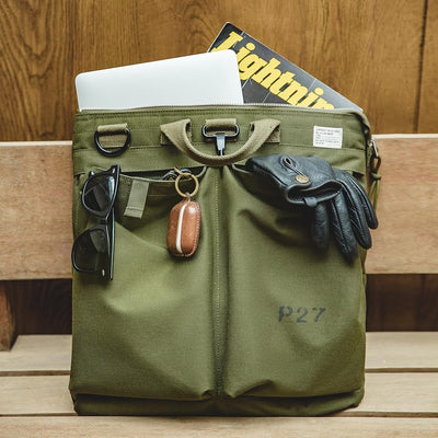 MADEN Retro Canvas Helmet Messenger Bag