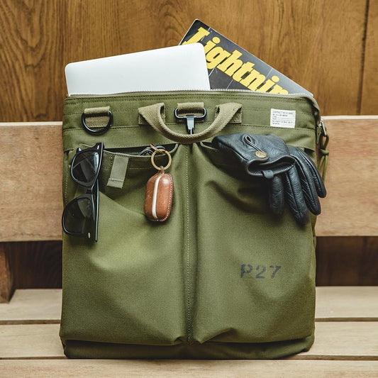 MADEN Retro Canvas Helmet Messenger Shoulder Bag