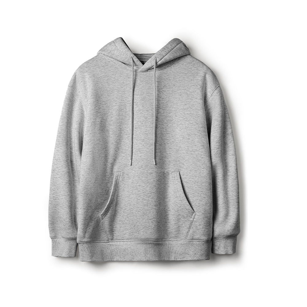 MADEN Herren Grauer Hoodie – Fleecegefüttert