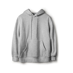 MADEN Herren Grauer Hoodie – Fleecegefüttert