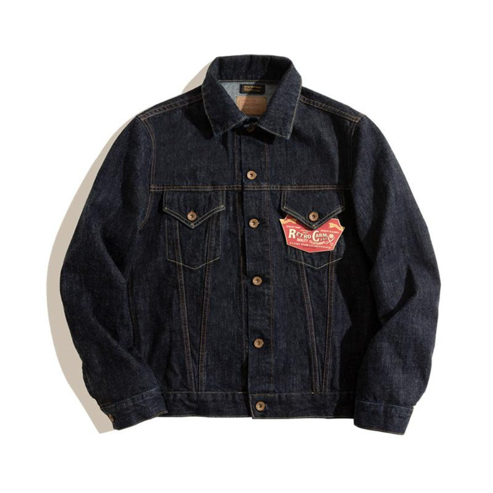 MADEN Herren 14,8oz Selvedge Raw Denim Jacke