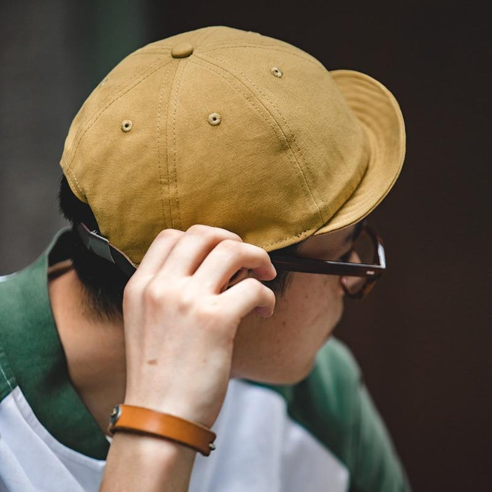 MADEN Retro Denim Baseball Cap mit kurzem Schirm