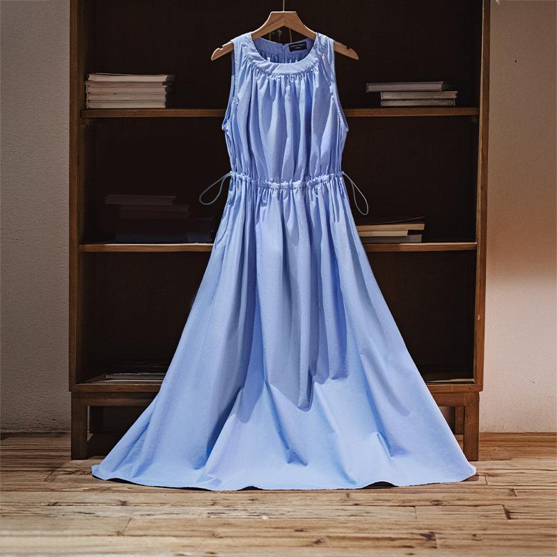 Vestido maxi sin mangas azul bebé MADEN