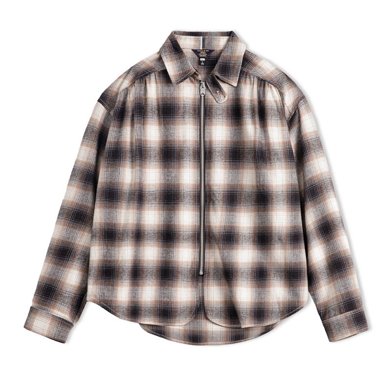 MADEN Plaid Zip-Up Shacket - Cotton 100%