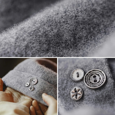 Bonnet MADEN pour femme, gris, 100 % laine tricotée, chaud et épais, avec cache-oreilles, idéal pour les grandes têtes et les temps froids. 