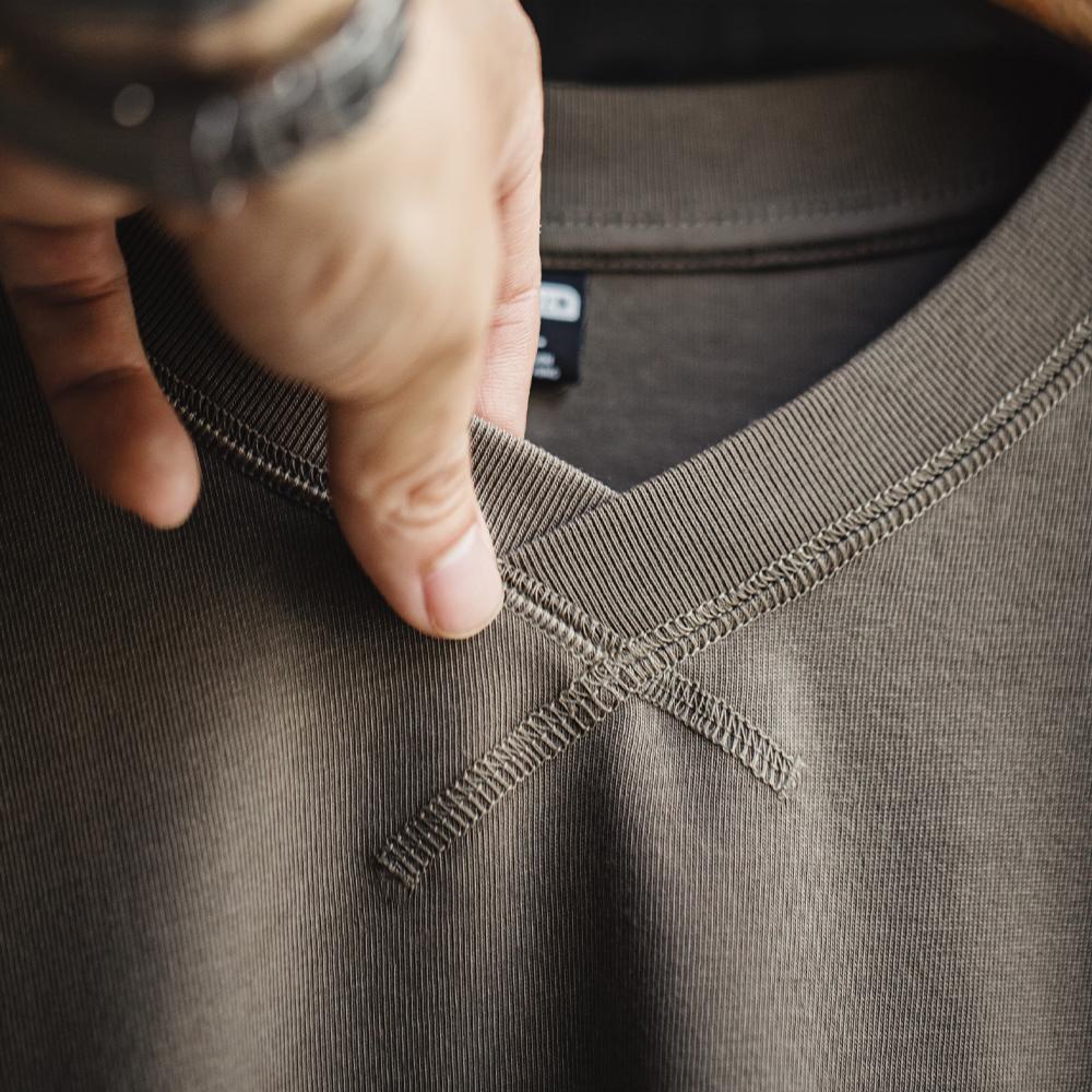 MADEN レトロ 綿100％ ポケット付き メンズ Vネック リブ編み クルーネック 半袖 Tシャツ フィットネス トレーニング カジュアル 多用途 メンズ服 代金引換