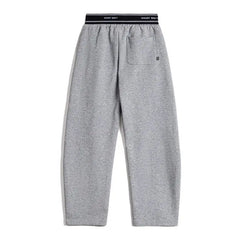 MADEN Baumwoll Jogginghose mit weitem Bein und Kordelzug
