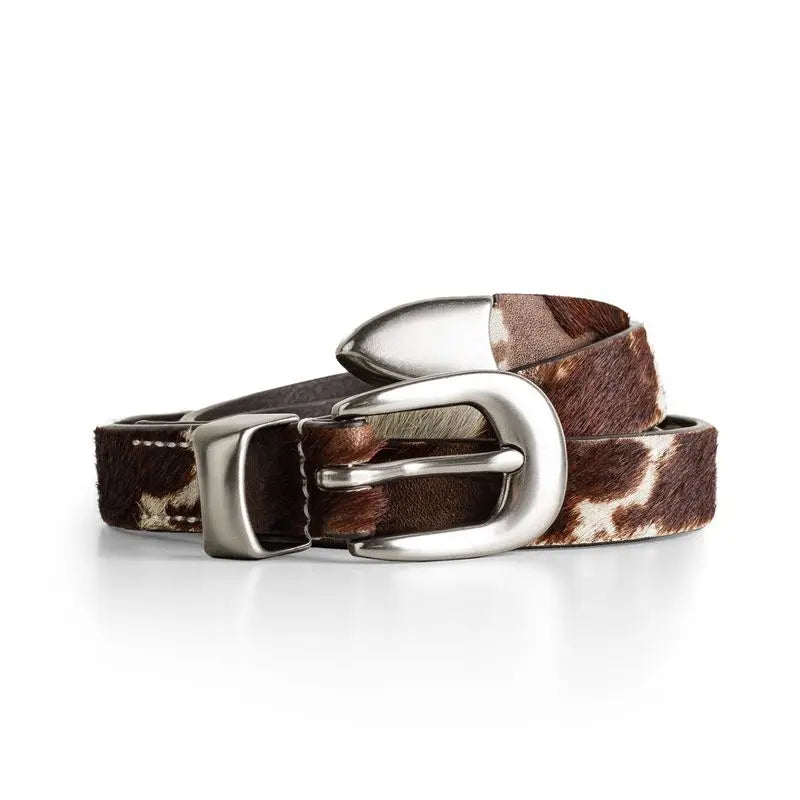 Cinturón de cuero vintage con estampado de leopardo MADEN
