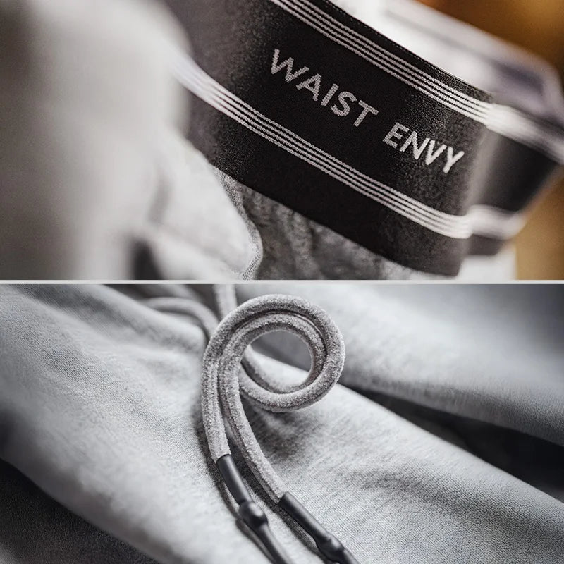 MADEN Damen-Jogginghose mit elastischem Bund, Baumwolle, Preppy-Stil, weites Bein, Kordelzug, lässige Herbsthose 