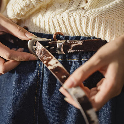 Ceinture en cuir léopard vintage MADEN 