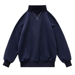 MADEN Sweatshirt mit halbem Reißverschluss und Stehkragen