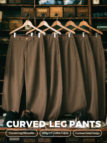 MADEN Brown Long Regular Casual Trousers Category Pants image 1