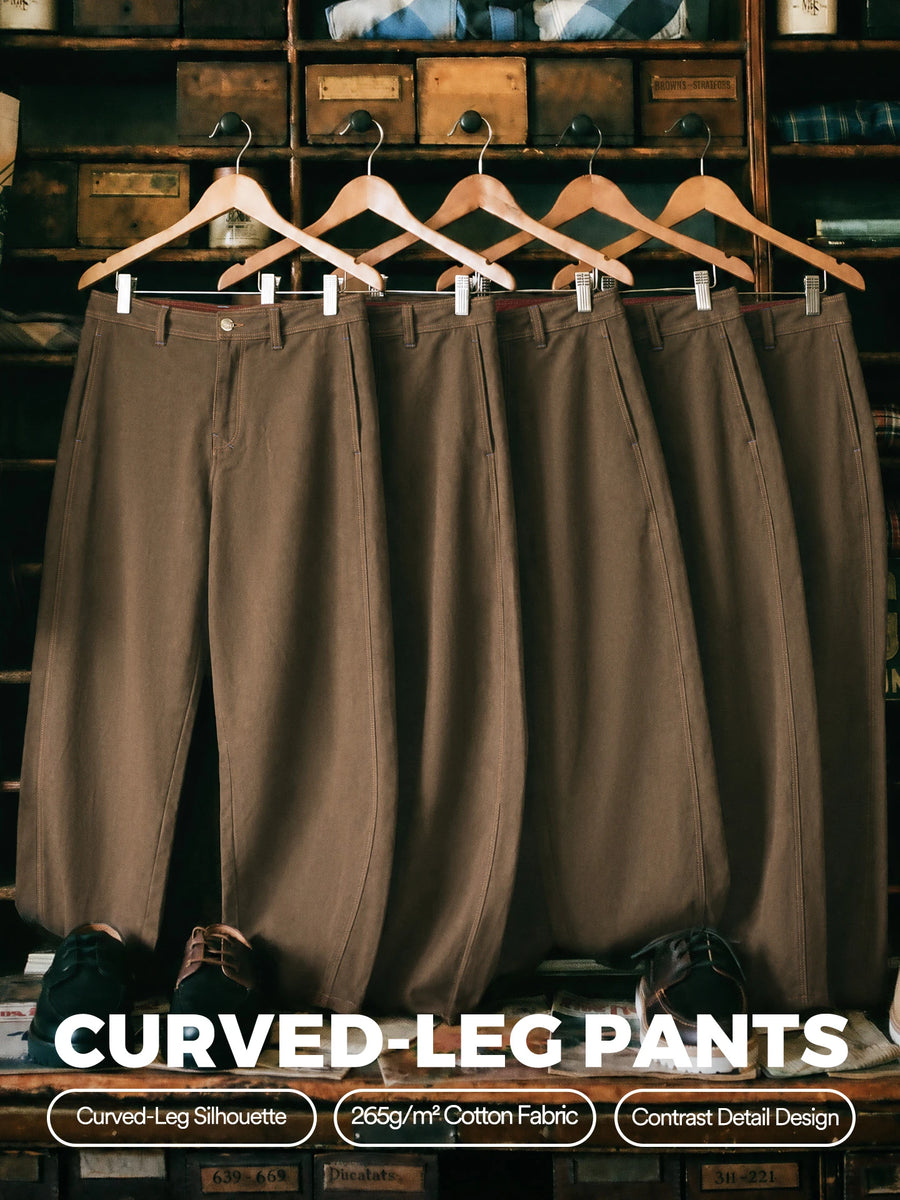 MADEN Brown Long Regular Casual Trousers Category Pants image 1