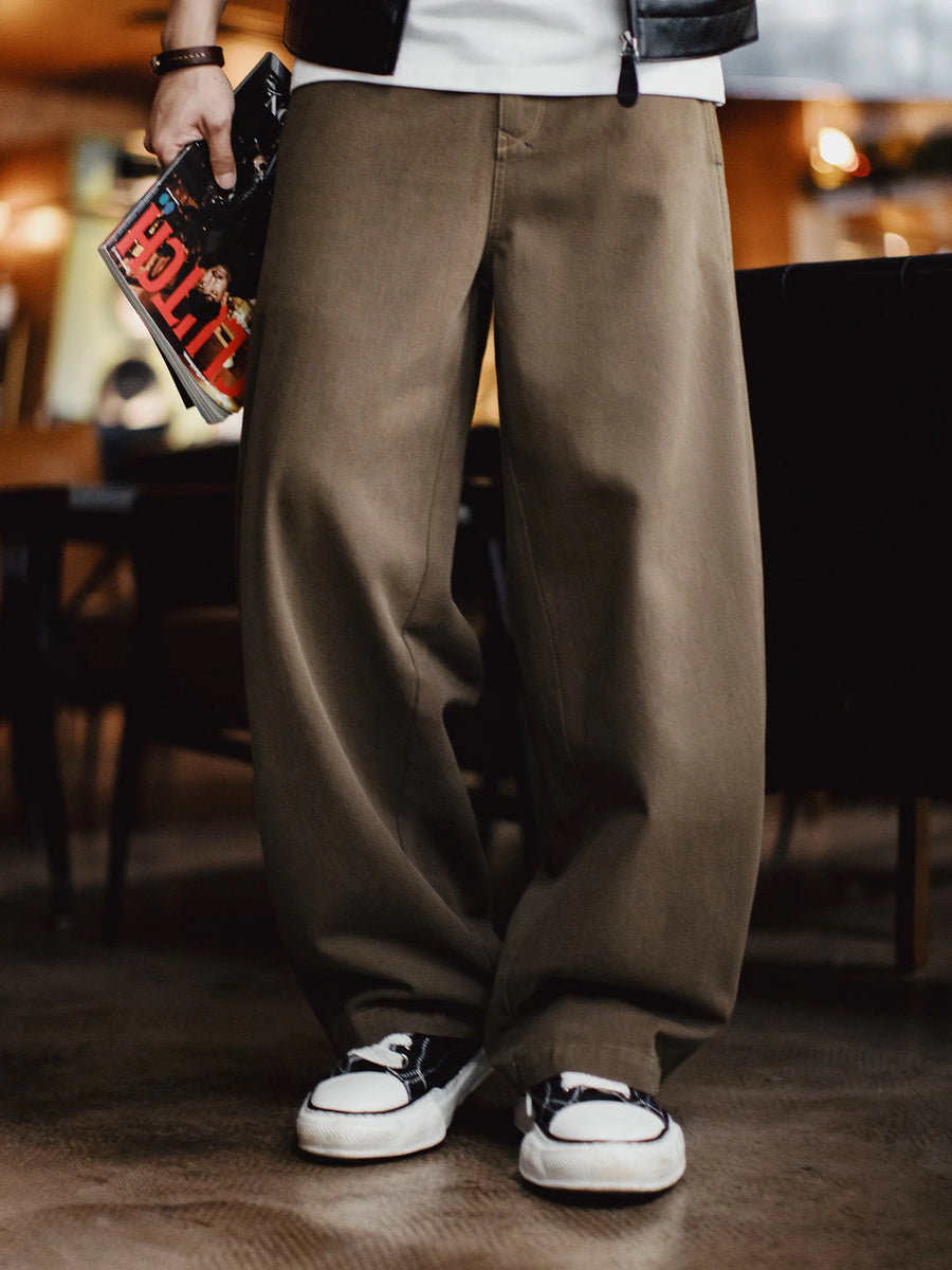 MADEN Brown Long Regular Casual Trousers Category Pants image 2