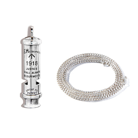 Dây chuyền mặt dây chuyền còi sét bạc 925 MADEN – Dây đeo áo len cho nam nữ (Tặng kèm dây da miễn phí)