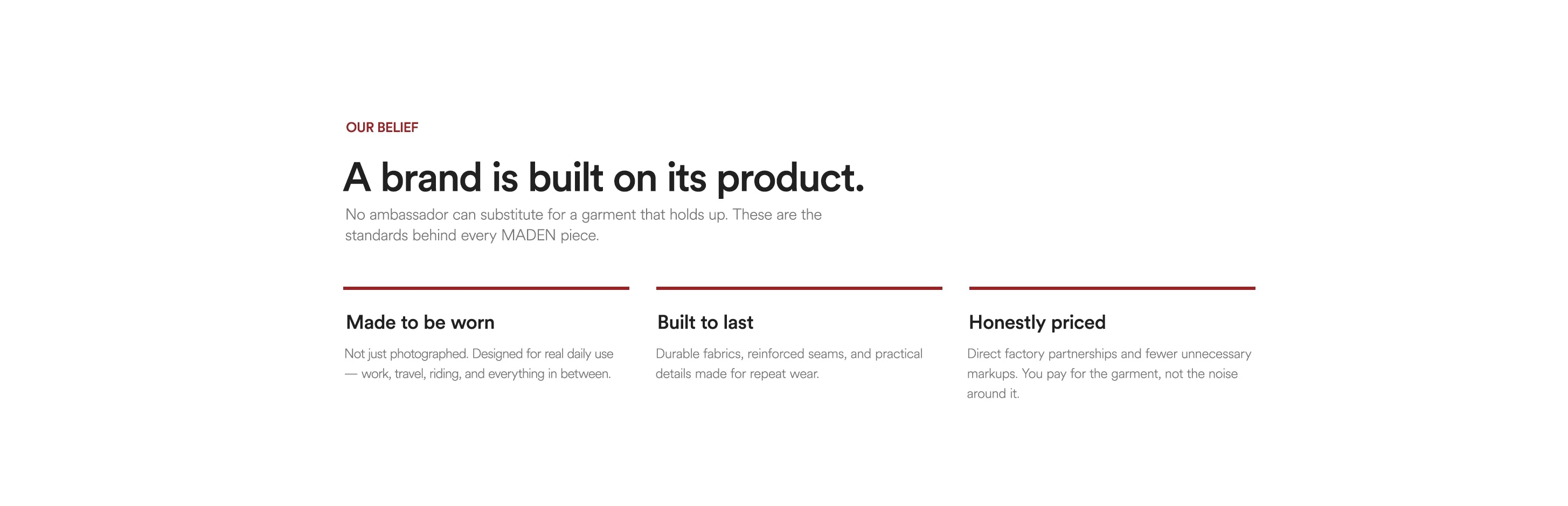 A brand is built on its product.