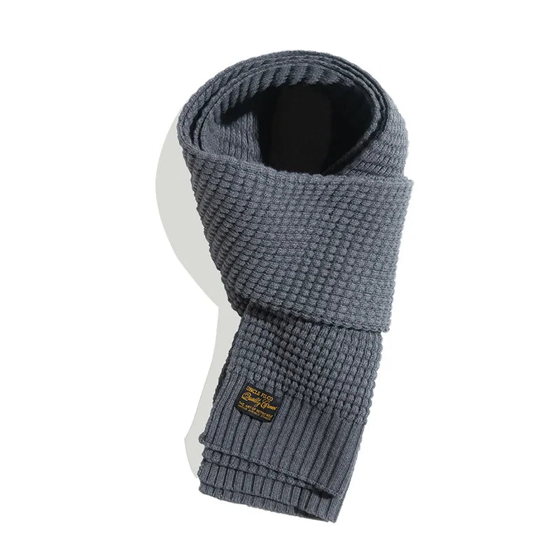 MADEN Herren Schwerer Wollmischung Strickschal