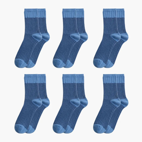 MADEN Contrast Knitted Mid-Calf Socks – Breathable Splice Long Socks