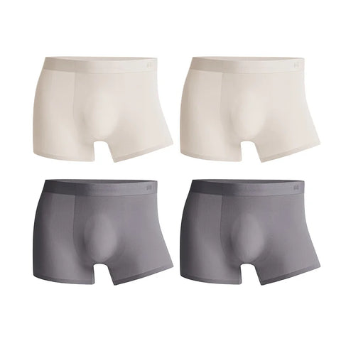 Calzoncillos bóxer para hombre Maden de seda helada, frescos, transpirables, sin costuras, ropa interior suave, elástica, delgada, de color sólido, 1/2/4/6 piezas