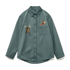 MADEN Vintage Bestickte Baumwoll Bluse locker geschnitten