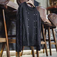 MADEN Strickpullover mit Zopfmuster und Herzmotiv