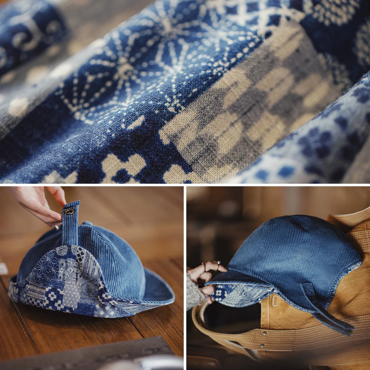 Sombrero bomber vintage de pana con orejeras MADEN