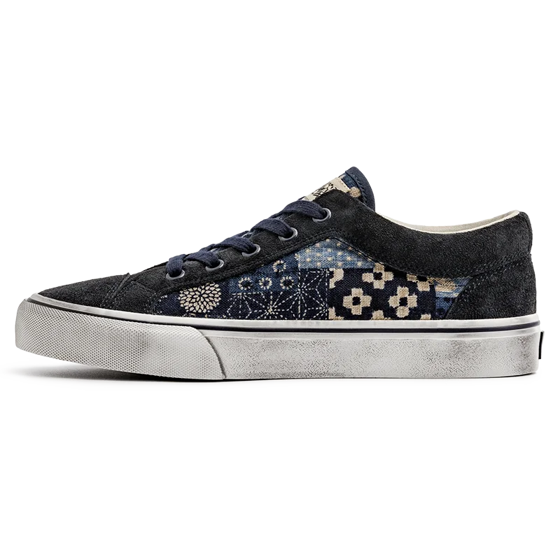 MADEN Retro Patchwork Canvas Low-Top Sneakers