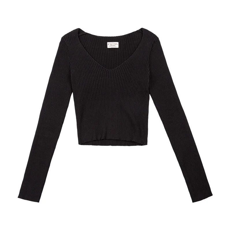 MADEN Damen Baumwoll V-Ausschnitt Strickpullover - 100% Baumwolle