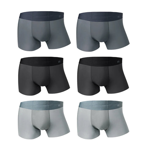 マデン メンズ 1/3/6/9枚 氷絹 通気性 ボクサーブリーフ 弾力性 柔らかい 継ぎ目なし 下着 無地 トランクス 大きいサイズ
