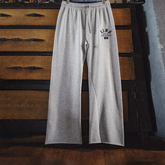 Maden Damen-Jogginghose mit weitem Bein, gerader Passform, umgeschlagenem Saum und elastischem Bund, Sporthose, Freizeithose für Herbst und Frühling 