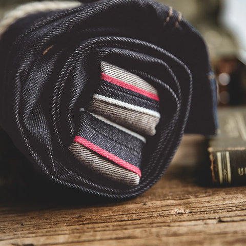 MADEN Pantalones Vaqueros de Mezclilla Cruda con Orillo de 11.6oz