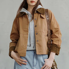 Áo khoác barn cotton nặng Retro nữ MADEN