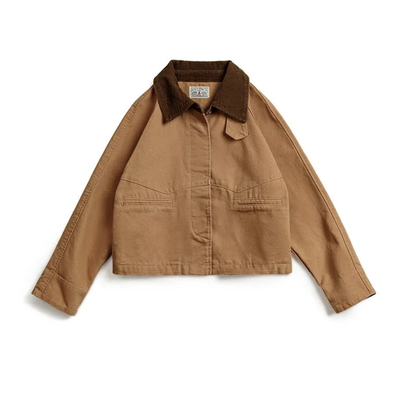 Áo khoác barn cotton nặng Retro nữ MADEN