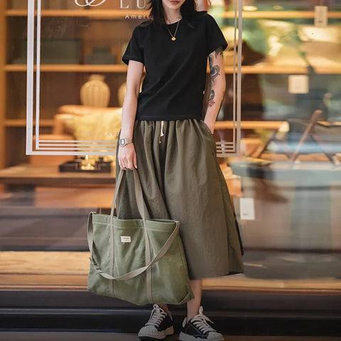 MADEN Women’s 100% Cotton Crewneck Short-Sleeve T-Shirt Soft Breathable Basic Tee for Daily Wear All-Season Layering