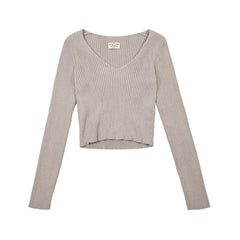MADEN Damen Baumwoll V-Ausschnitt Strickpullover - 100% Baumwolle