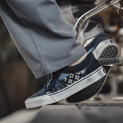 MADEN Retro Patchwork Canvas Low-Top Sneakers