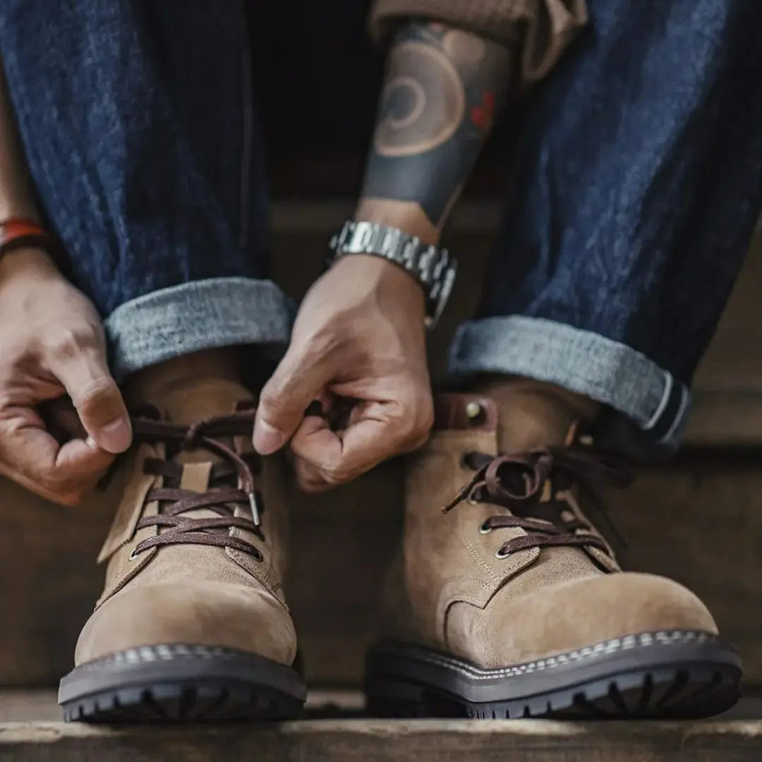 MADEN Retro Mid-Top Arbeitsstiefel