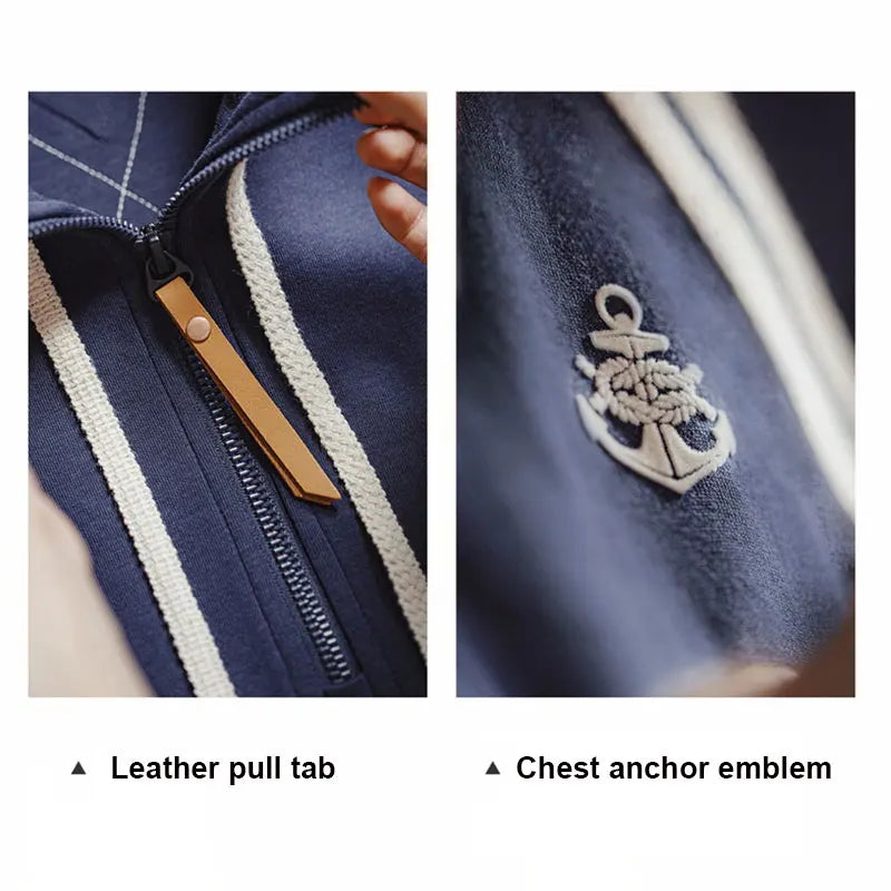 MADEN Half-zip Stand Collar Sweatshirt