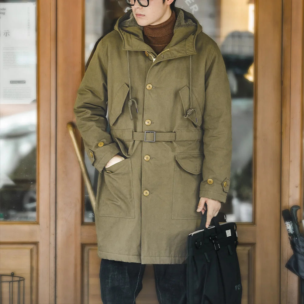 MADEN Schwerer M47 Kapuzen-Parka mittlerer Länge