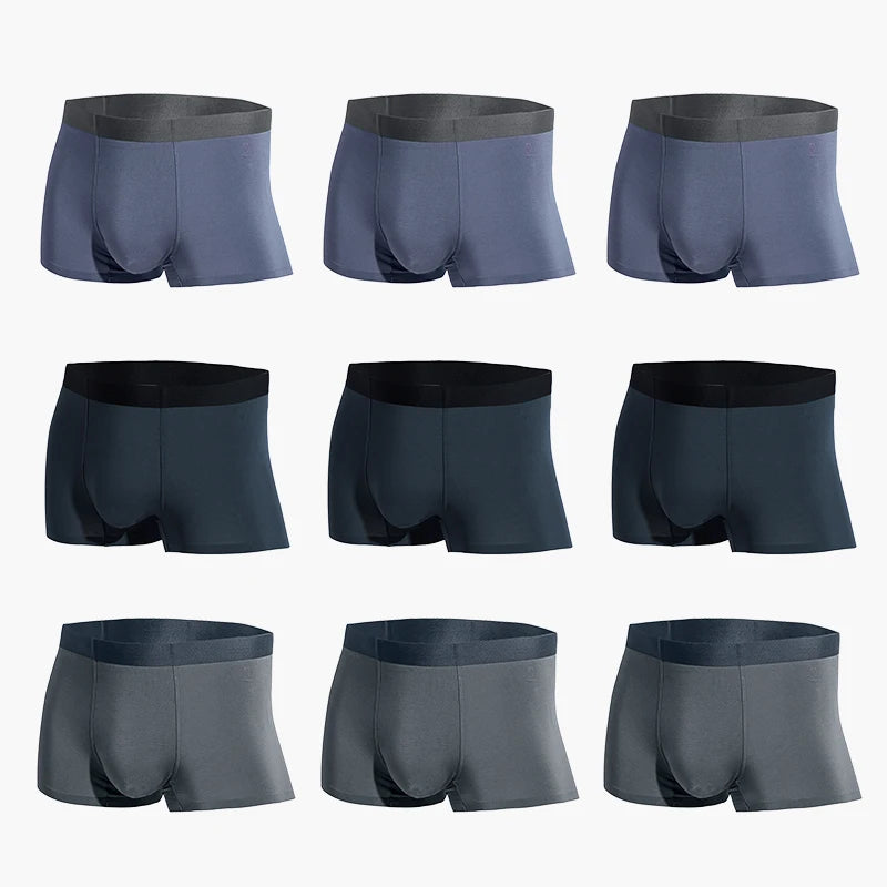 Boxers antibactériens MADEN en modal – Sous-vêtements respirants, fins et sans coutures en soie glacée.