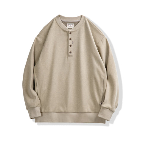 MADEN Half-Button Pullover Henley Sweatshirt