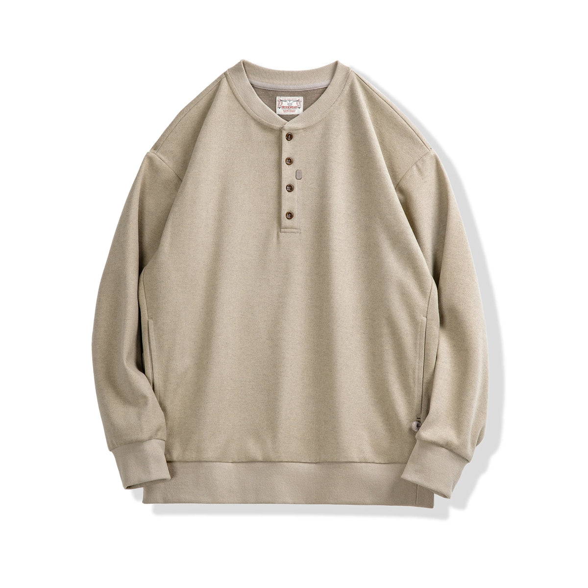 MADEN Half-Button Pullover Henley Sweatshirt
