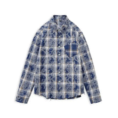 Camisa de franela retro de manga larga a cuadros para mujer MADEN