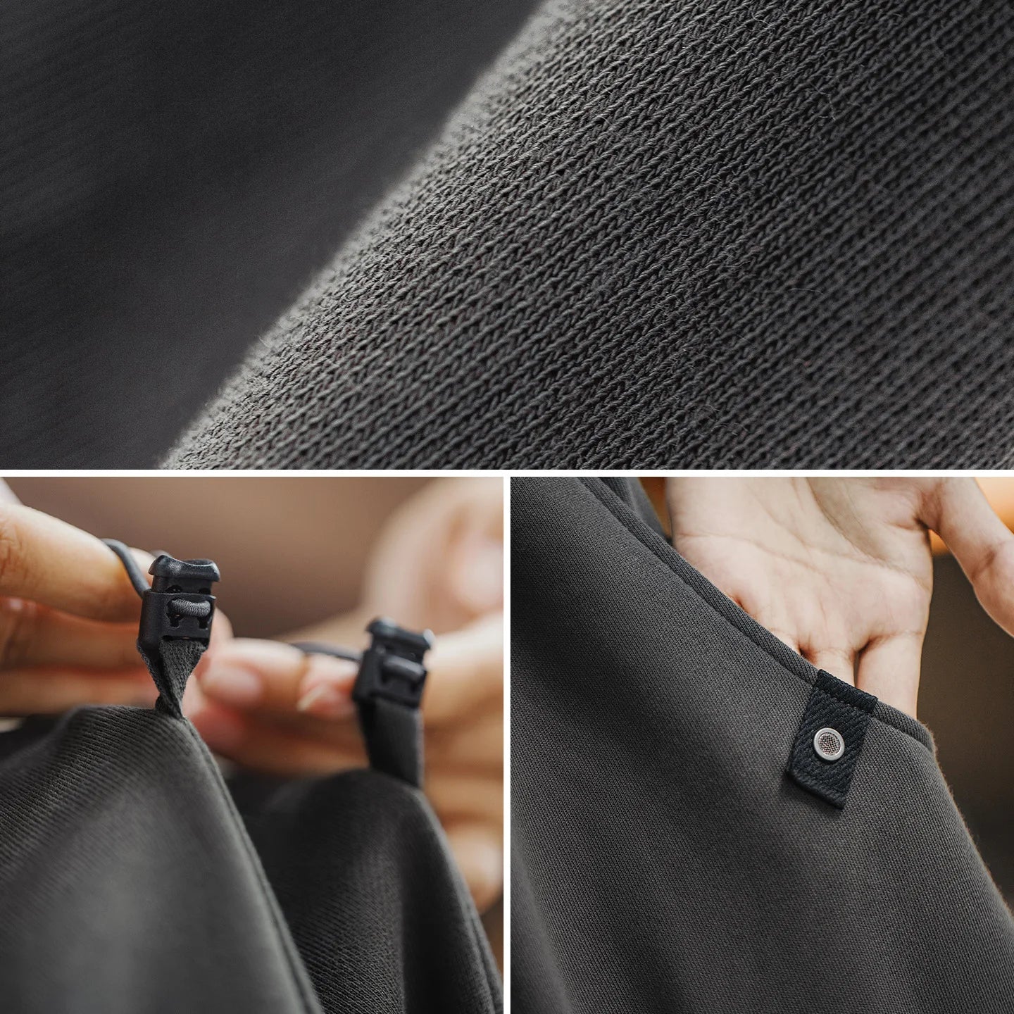 MADEN Damen-Jogginghose mit weitem Bein, lockere Passform, lange Hose, lässige Pendlerhose, Strickbaumwolle, verstellbarer Saum, Herbst/Winter 