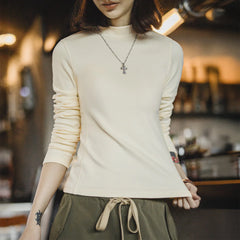 MADEN Damen Fleece-Oberteil mit Stehkragen und Thermofunktion